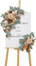 Wedding Welcome Signs Floral Pack of 2 - Lifelike Silk Arch Flowers