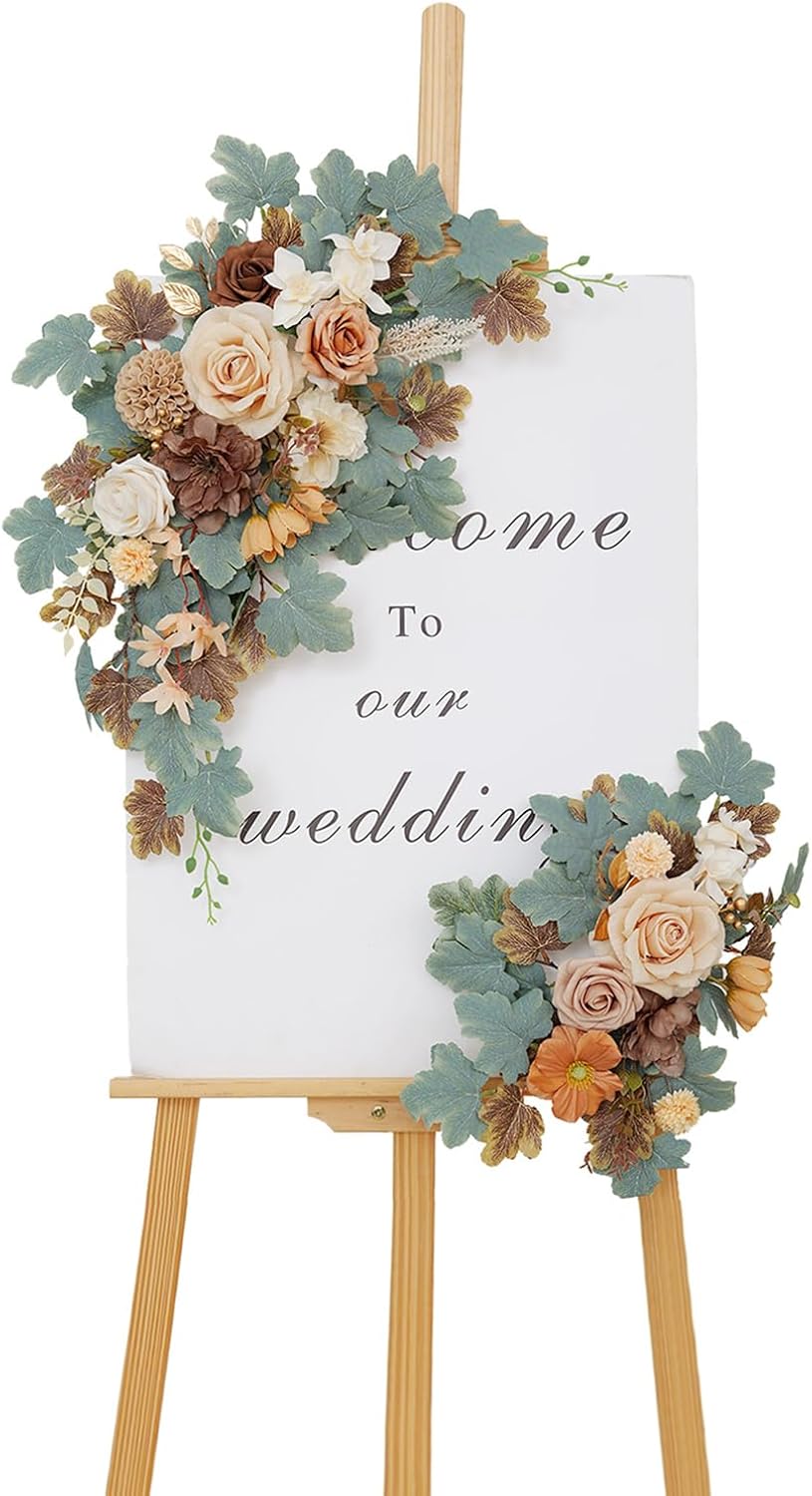 Wedding Welcome Signs Floral Pack of 2 for Stunning Decor