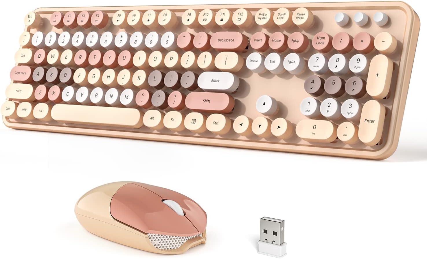 Colorful Wireless Keyboard Combo for Windows PC - Plug and Play Efficiency