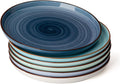 Sweese Porcelain Dessert Plates 7.4 in Set of 6 - Colorful, Microwave