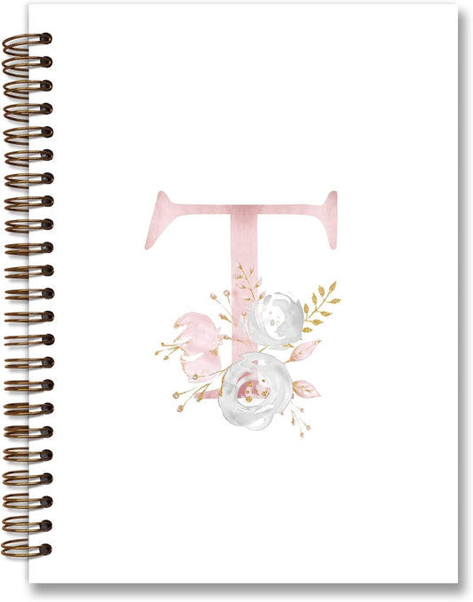 Personalized Monogram Notebook for Teen Girls - College Ruled Spiral 5.5 x 8.3