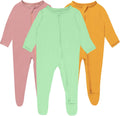 Baby Boy Footed Pajamas Rayon Bamboo Sleepers with Mittens