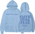Faith Over Fear Hoodie Women Christian Sweatshirt for Inspiration