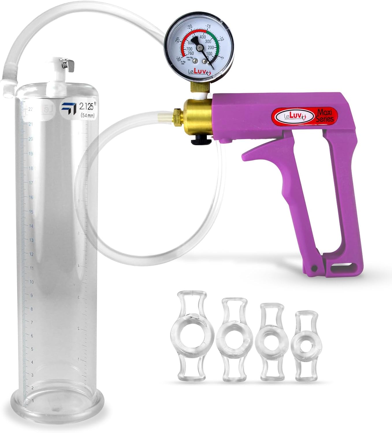 LeLuv Maxi Penis Pump with Constriction Rings for Enhanced Pleasure