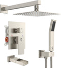 12 in All Metal Bathtub Faucet Set with Rain Shower Head - Modern