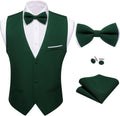 Barry.Wang Mens Suit Vest Bow Tie Set for Formal Occasions