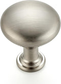 1 in Brushed Nickel Mini Round Cabinet Knobs 30 Pack - Sleek Grip