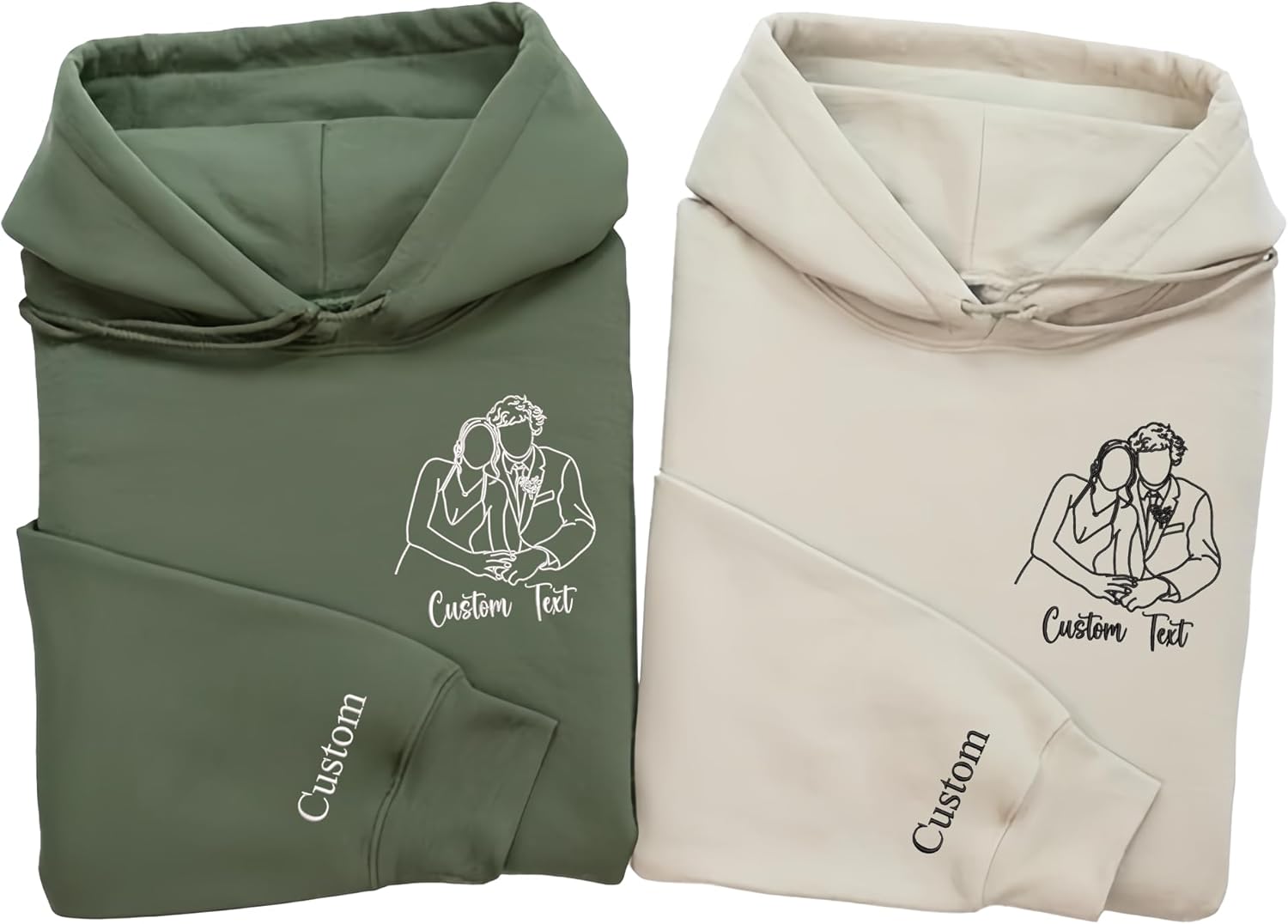 Custom Portrait Hoodies for Couples by Parahouse