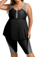 Plus Size Tankini Swimsuit Two Piece - Modest Flowy Tankini