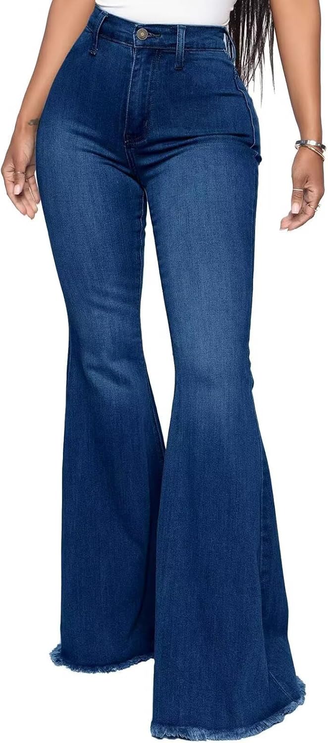 Stylish KDF Flare Jeans for Women - High Waisted Bootcut Fit