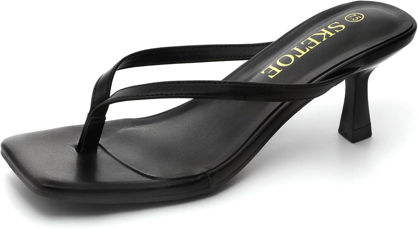 Kitten Heels for Women Comfortable Summer Flip Flop Sandals