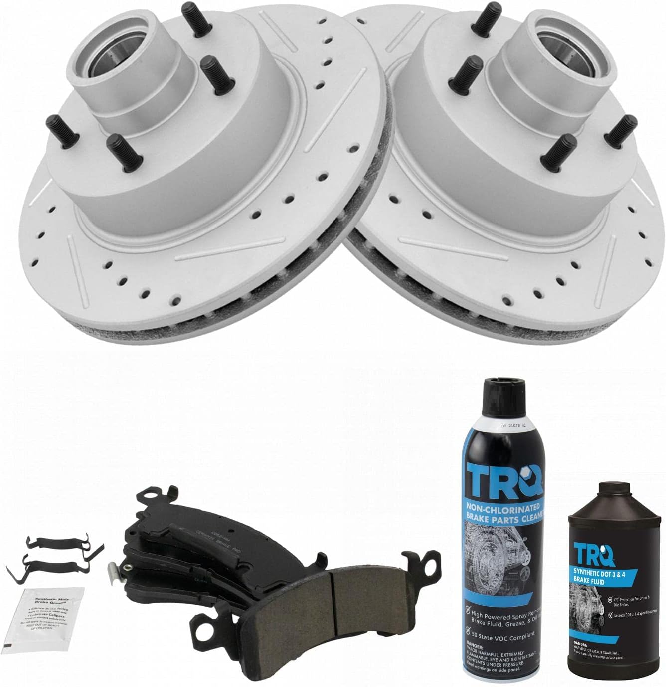 TRQ Front Brake Pad & Rotor Kit for Classic Buick Cadillac Chevy