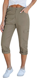 Cargo Capri Pants for Women High Waisted Relaxed Fit - Casual Capris 8