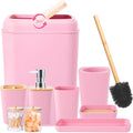 Bathroom Accessories Set 9 Piece Pink Bathroom Decor Set - Coordinated