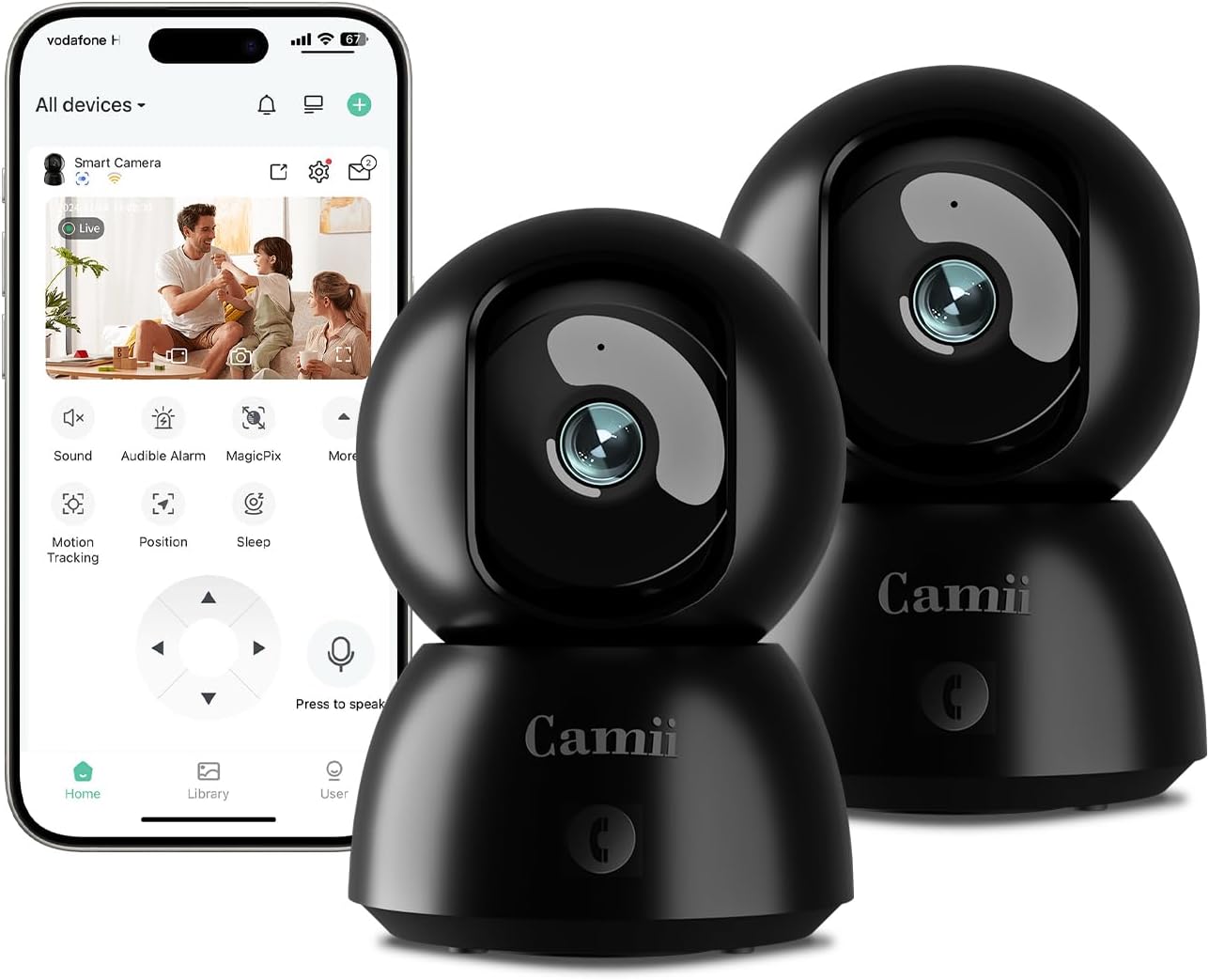 2K Dual Band Pet Cam with App Control & Motion Detection