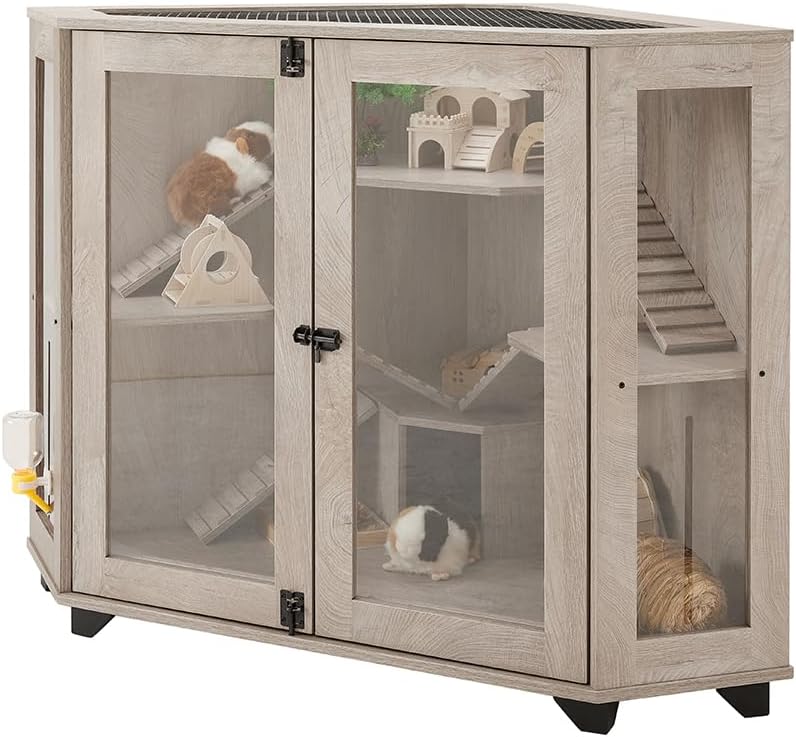 Spacious Chinchillas Cage with Ramp for Small Animals and More