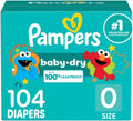 Pampers Diapers Baby Dry Size 0 - 104 Count Disposable