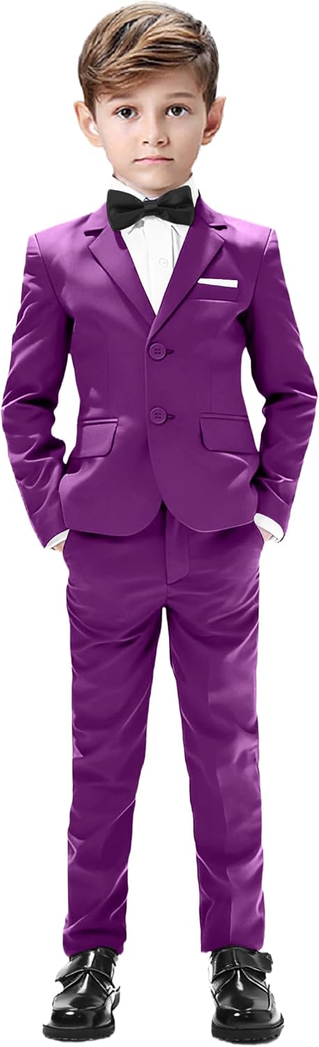 Boys Suits 5 Pieces Slim Fit Blazer Pants for Weddings