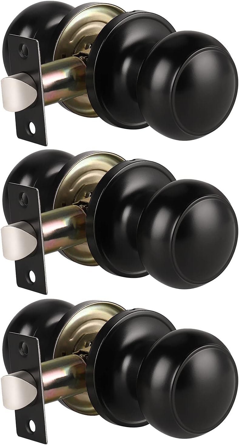 KNOBWELL Matte Black Passage Door Knobs for Modern Interiors