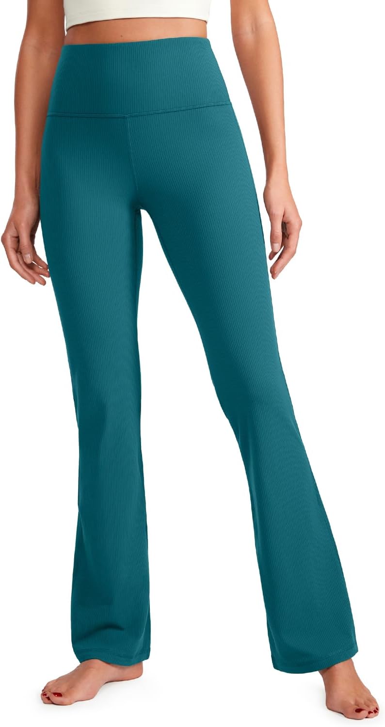 CRZ YOGA Ribbed Flare Leggings - 31 Bootcut Wide Leg for the Ultimate Comfort