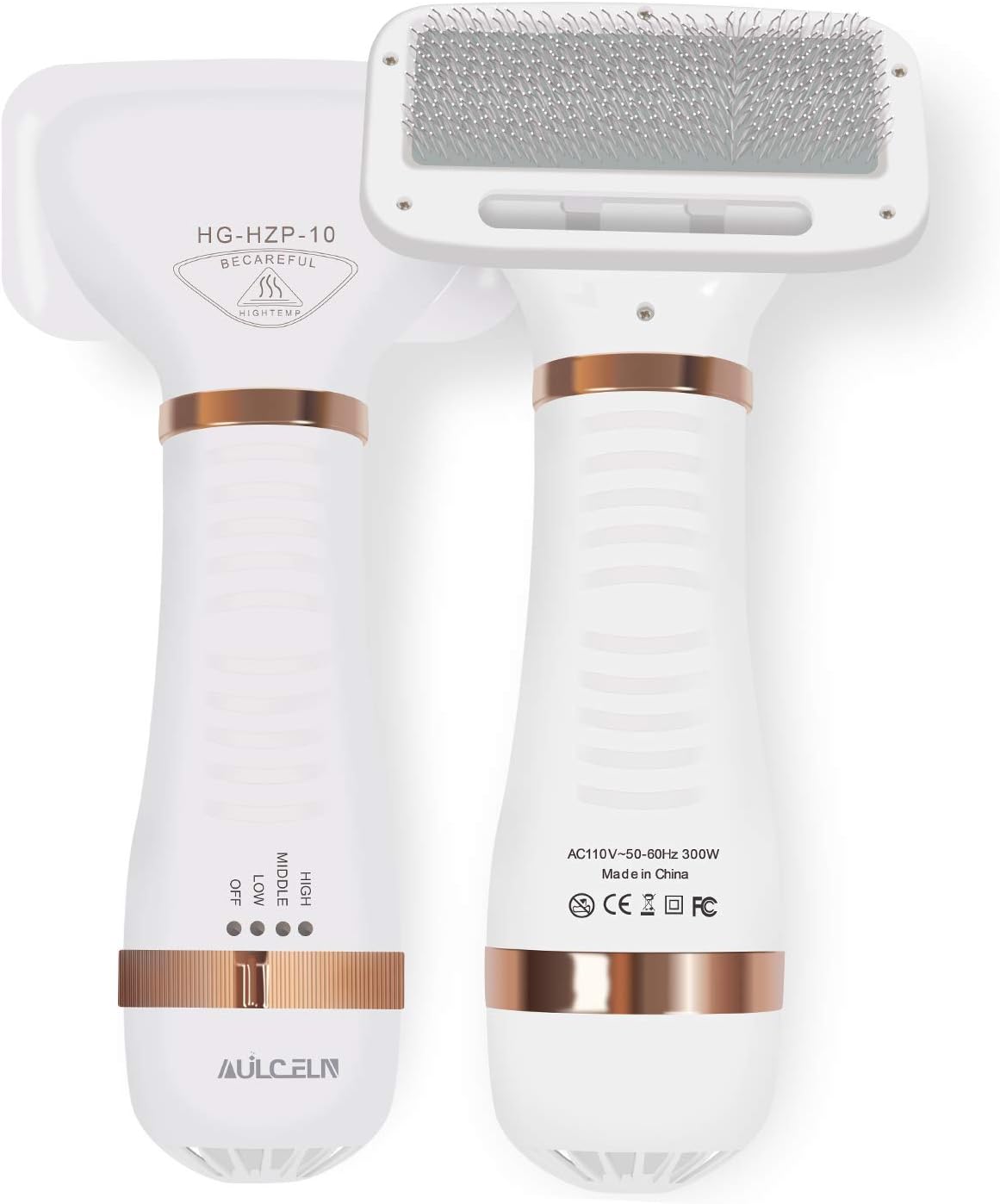 AULCELN 2-in-1 Pet Hair Dryer Brush