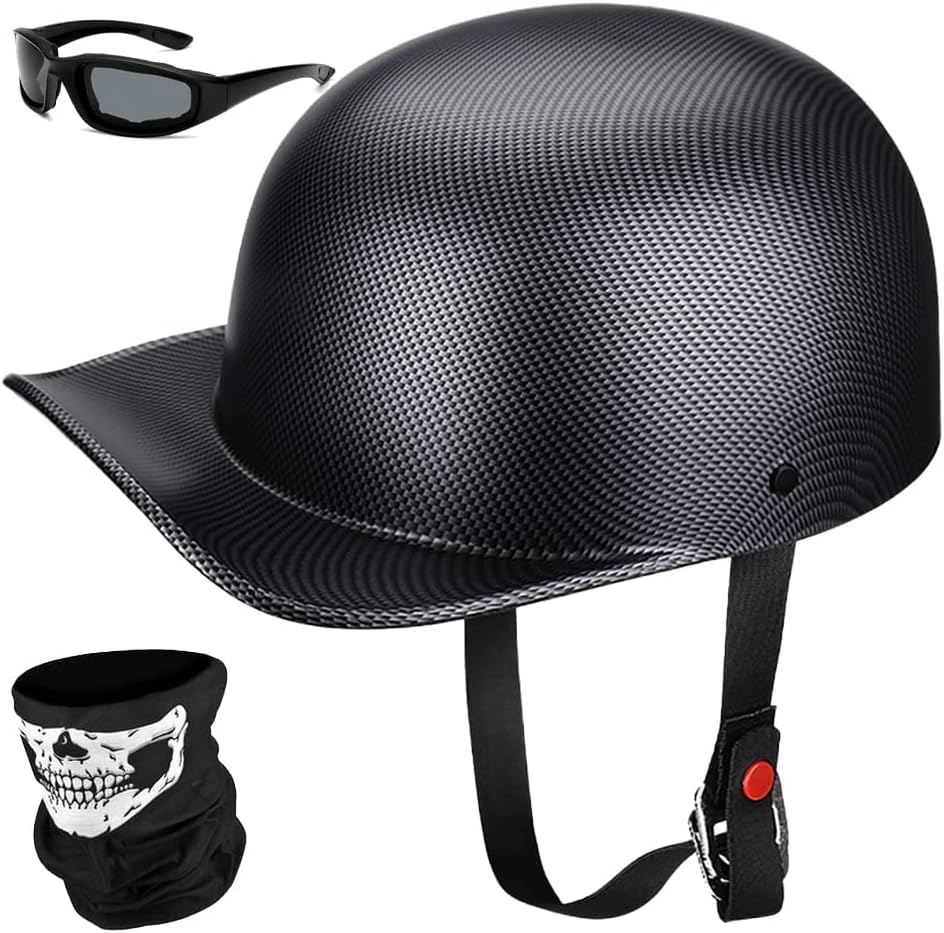 Baseball Motorcycle Helmet Half Cap for Cruiser Chopper Moped