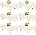 Ivory 6 Pack Polyester Table Cloth 60 x 84 in - Washable Rectangle