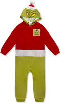 Dr. Seuss Grinch Kids Onesie Pajamas - Cozy Hooded Zip-Up Sleeper