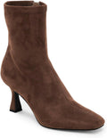 Coutgo Womens Kitten Heel Ankle Boots Square Toe - Dressy (Style 2PV6)
