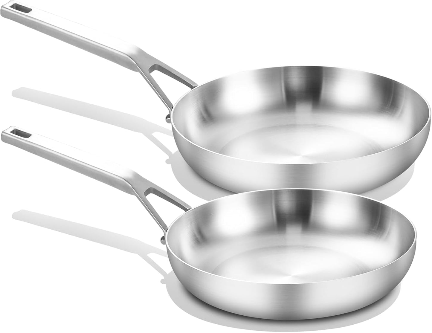 Tri-Ply Stainless Steel Frying Pan Set for All Cooktops