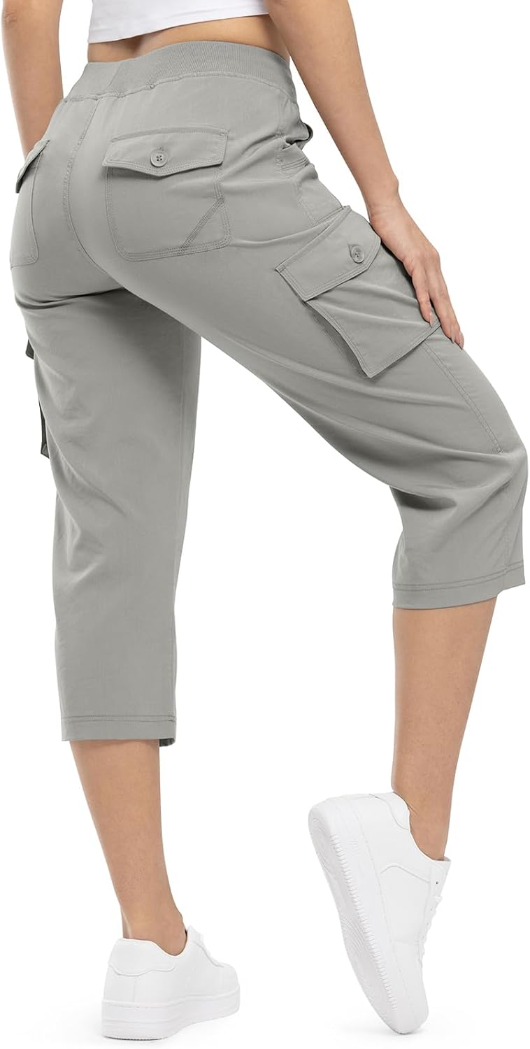 TBMPOY Womens Cargo Capris Lightweight Hiking Pants for Summer