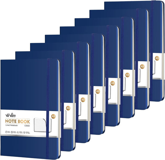 ViVin Navy Blue A5 Journal 192pg: Ideal for Business & School