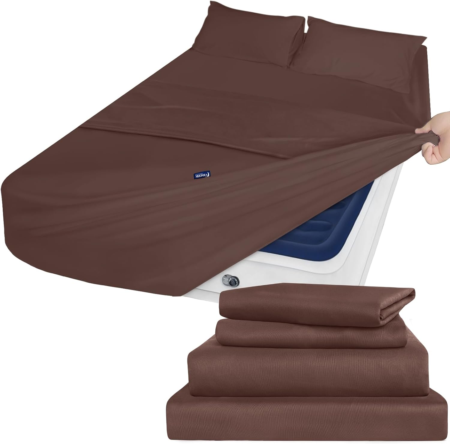 Cal King Sheet Set - Luxury Extra Deep Pocket Brown Sheets