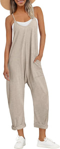 AUTOMET Spaghetti Strap Jumpsuit for Women - Casual Summer Romper This