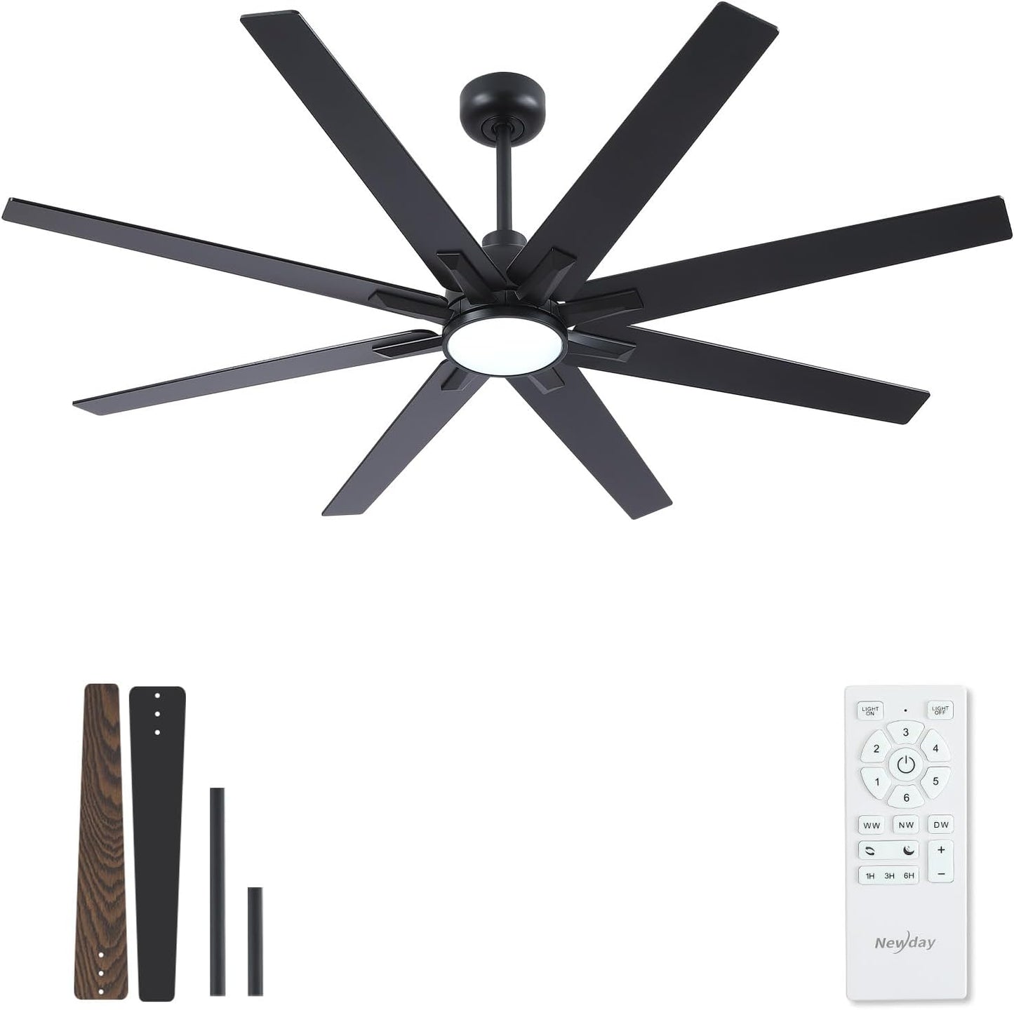 62 inch Large Ceiling Fan with Lights and Remote Control Options