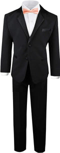 Black n Bianco Boy's Modern Tuxedo Dresswear Set - Smart Formal Fit