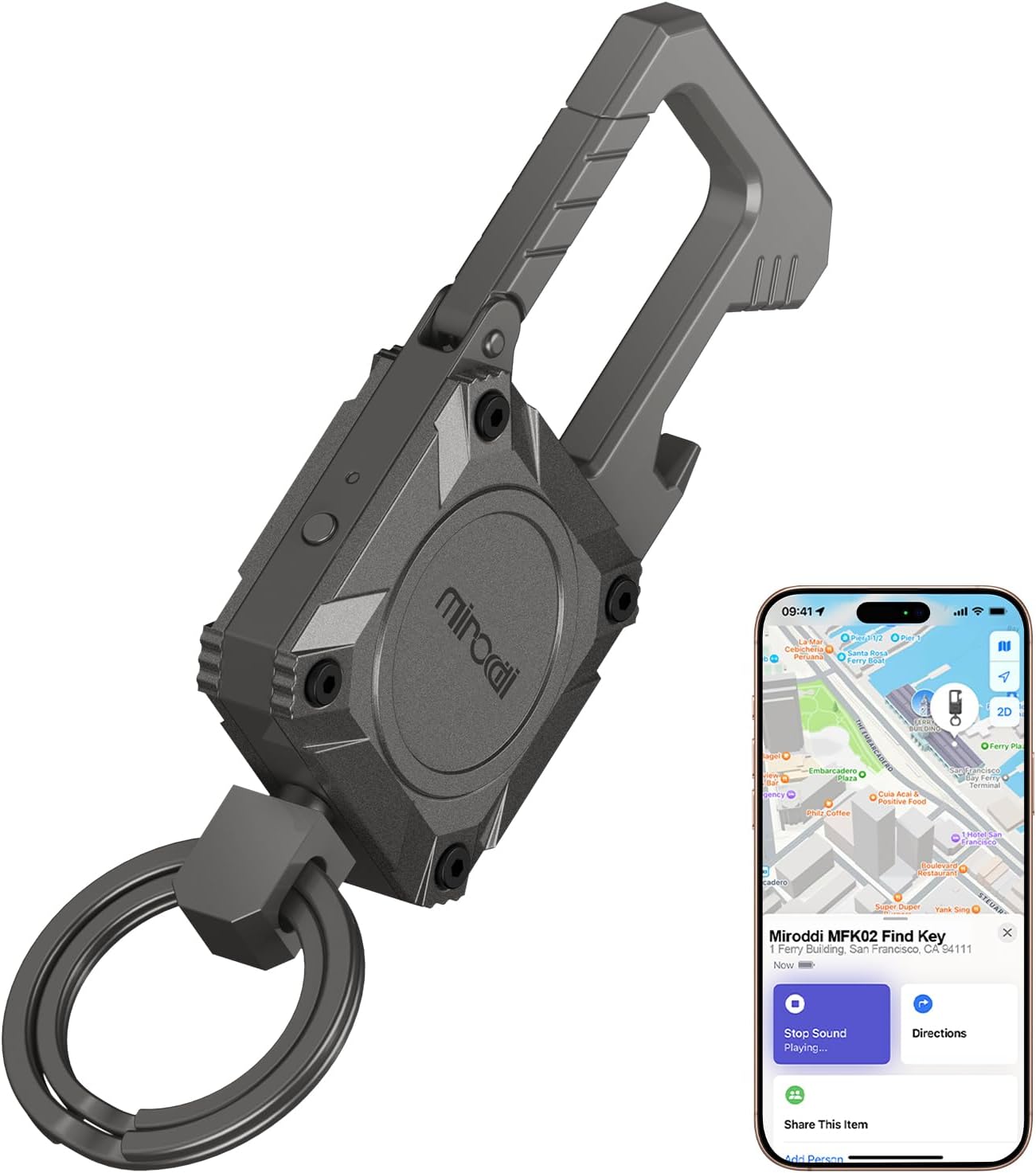 Miroddi Keychain with Smart Tracker for Men - Heavy Duty Design