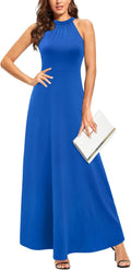 Women's Summer 2025 Maxi Dress Floral Halter Neck - Flattering Fit