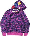 Shark Jaw Camo Jacket Hoodie Full Zip Up for Adults - Bold Shark Print