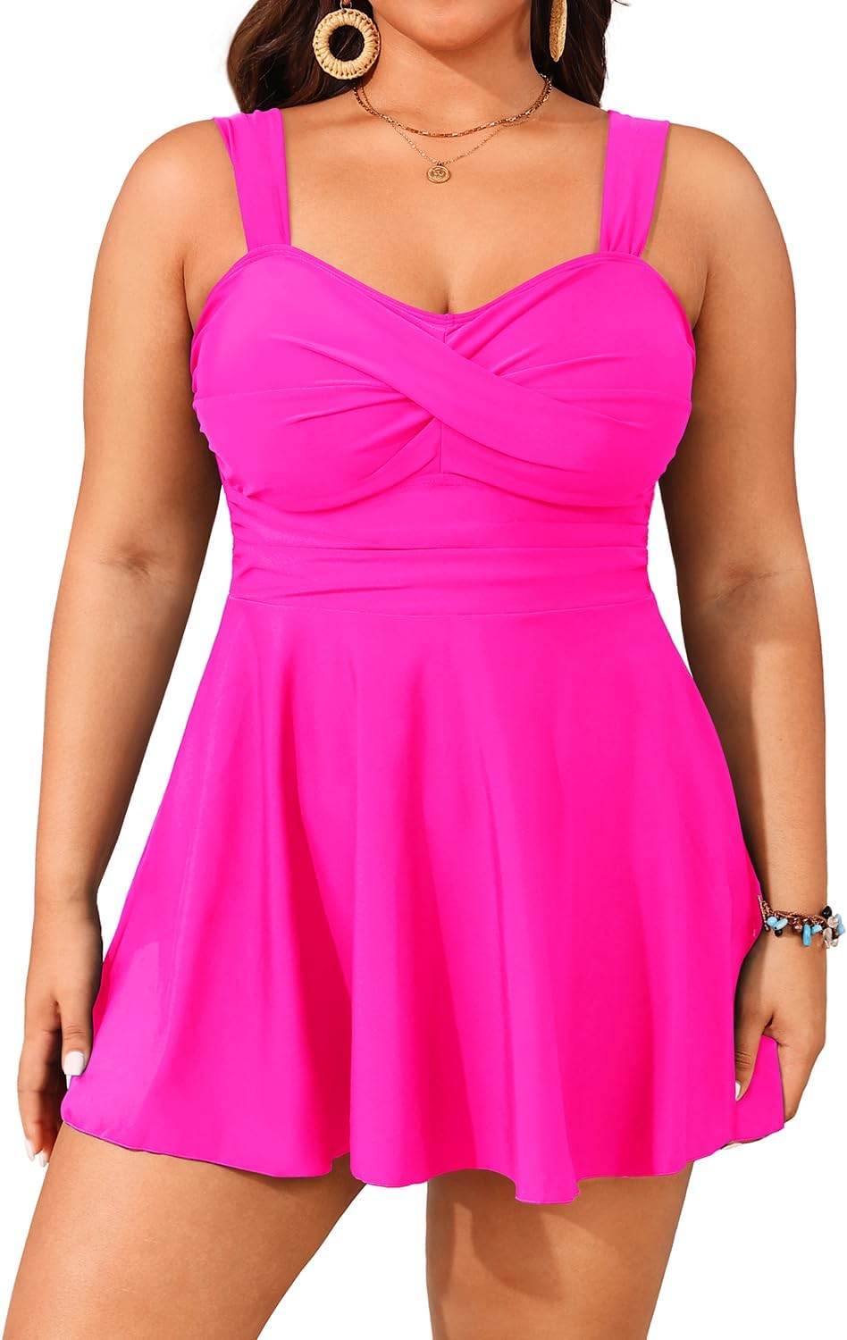 Aqua Eve Plus Size Two Piece Swimsuits for Women Tankini
