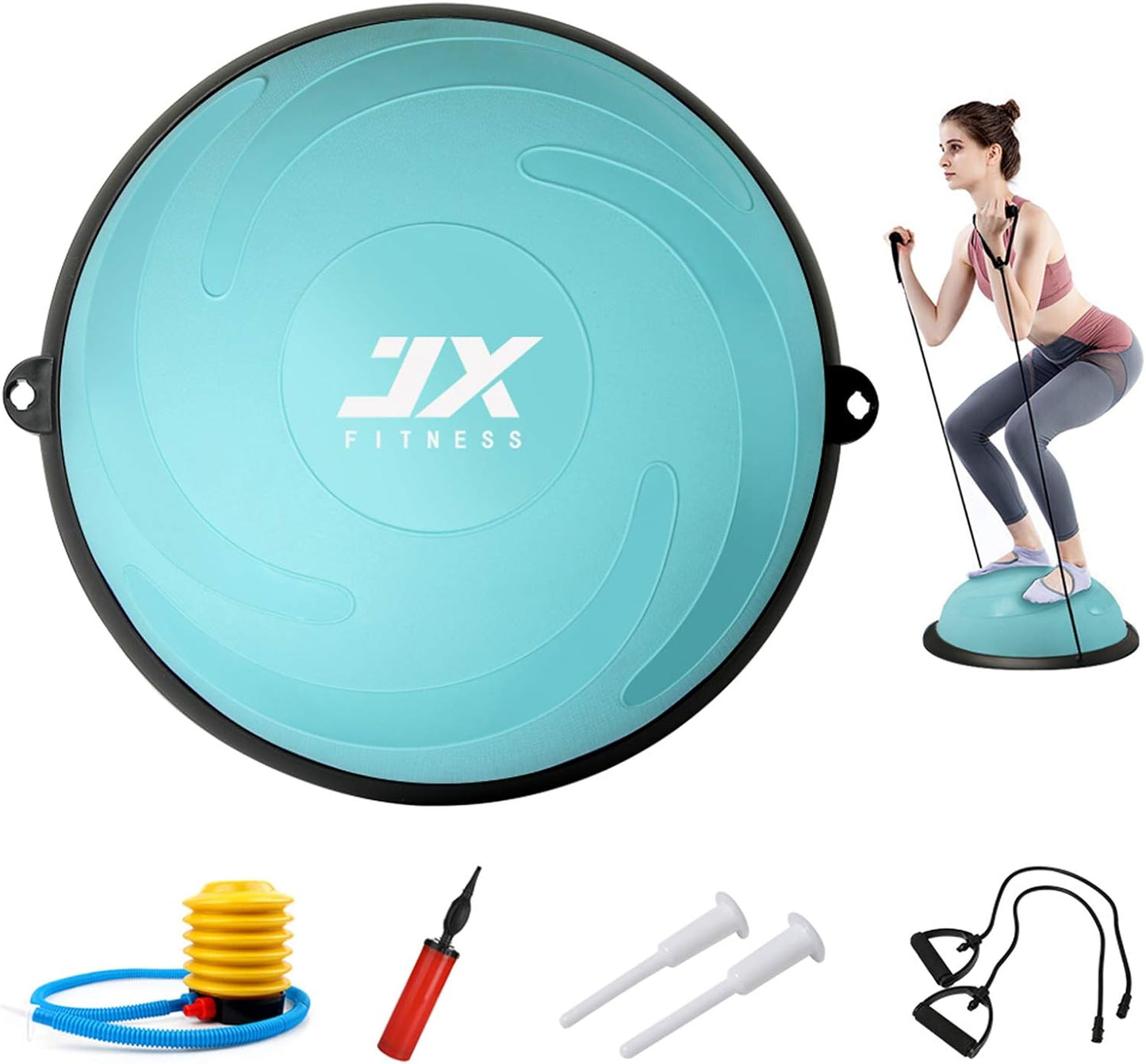 JX FITNESS 58cm Balance Half Ball Trainer for Core Strength