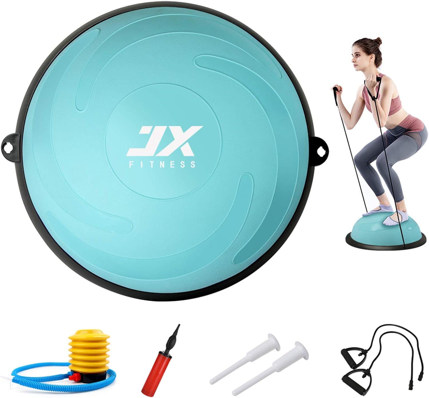JX FITNESS 58cm Balance Half Ball Trainer for Core Strength