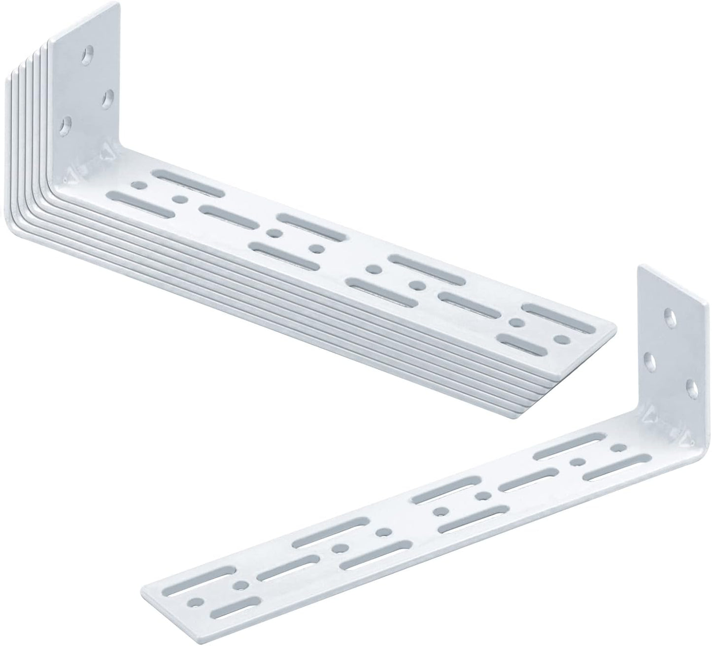 YIDU69Q: Double Track Rails Wall Brackets - Set of 8
