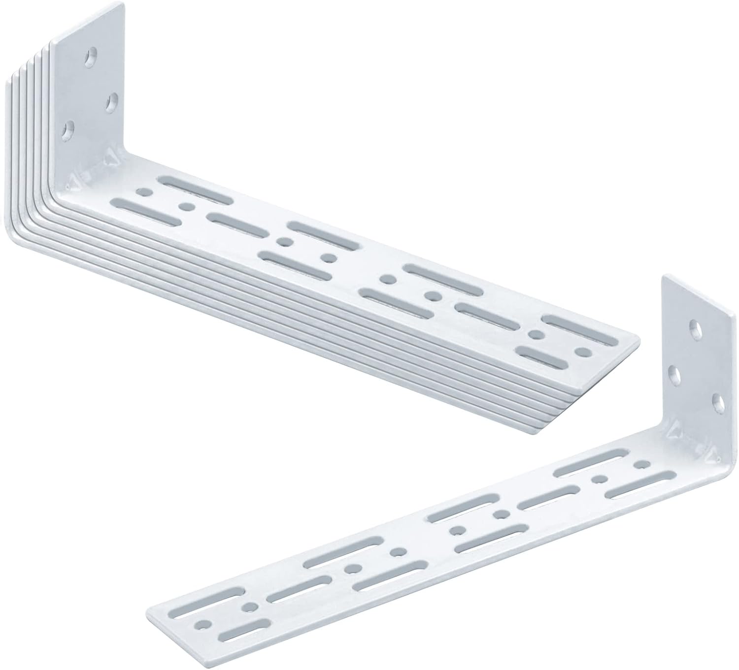 YIDU69Q: Double Track Rails Wall Brackets - Set of 8