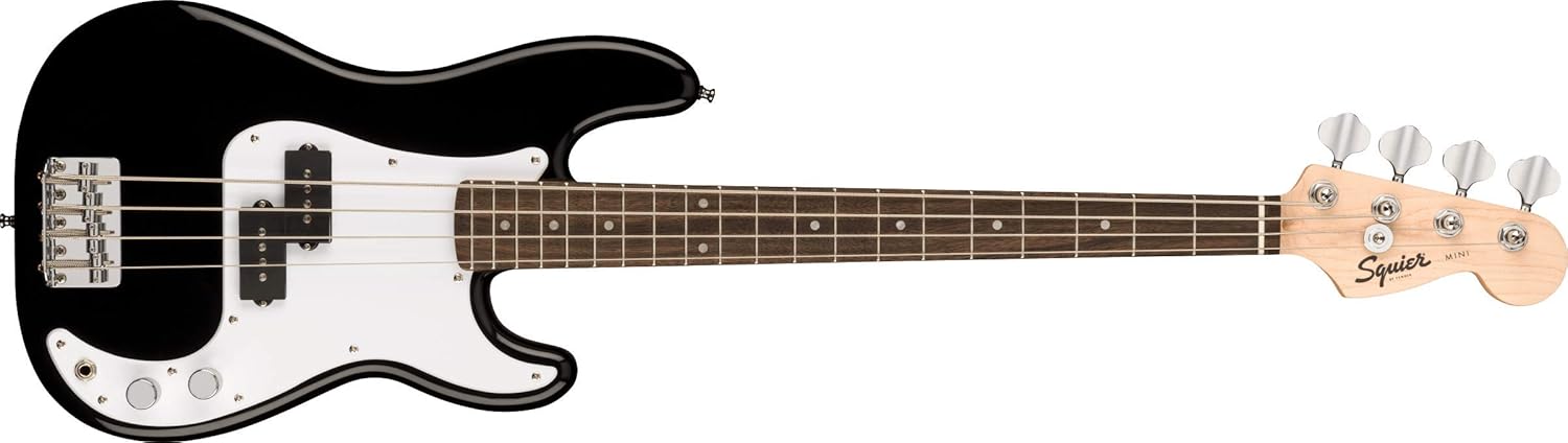 Squier Mini Precision Bass in Black - Fender Quality