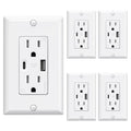 USB Wall Outlets with USB A and C Ports - Fast In-Wall Charging
