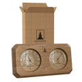 Sauna Thermometer and Hygrometer 2 in 1 - Cedar Wood with Golden Dials
