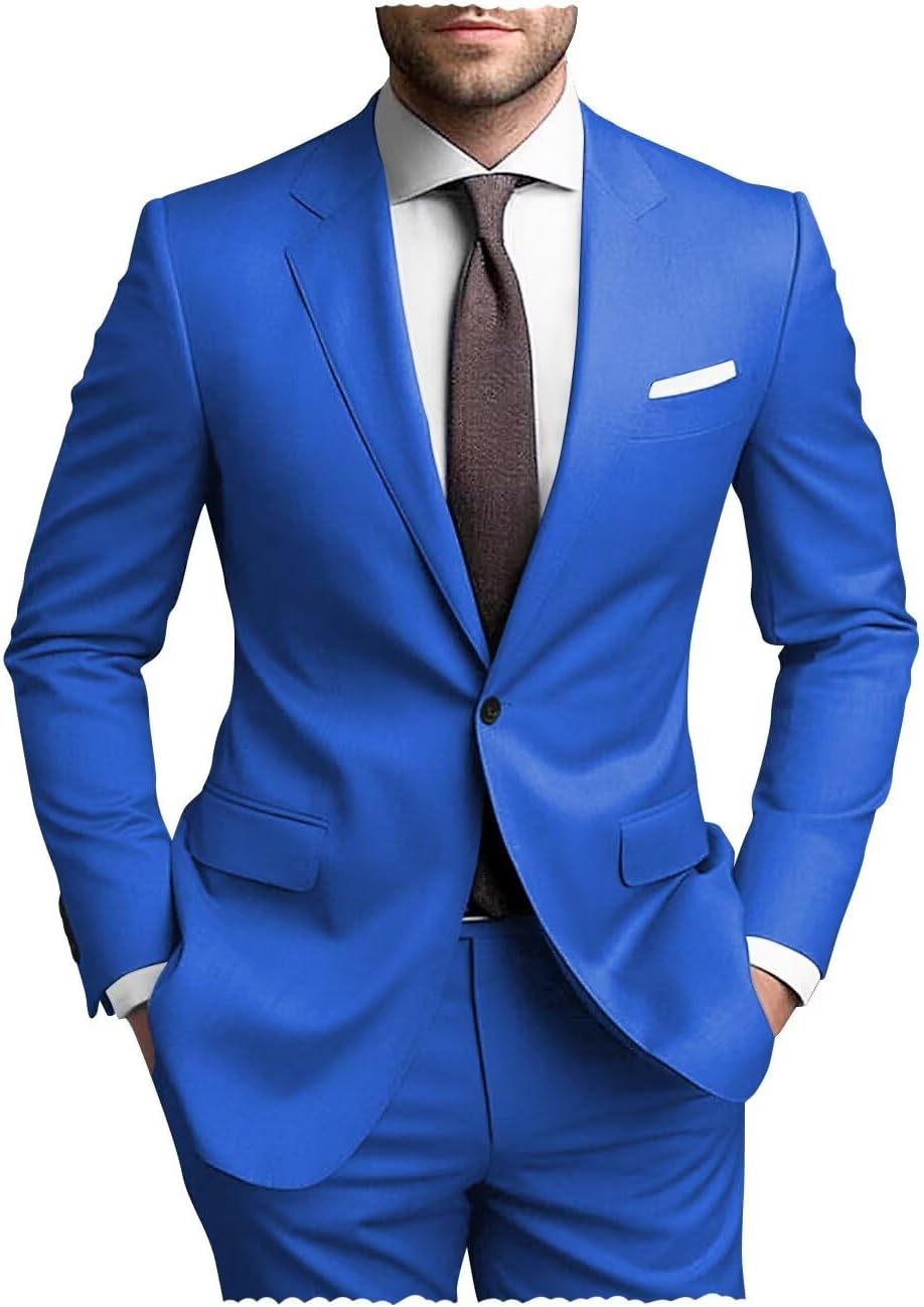 Mens Regular Fit 2 Piece Suit for Weddings and Business Events