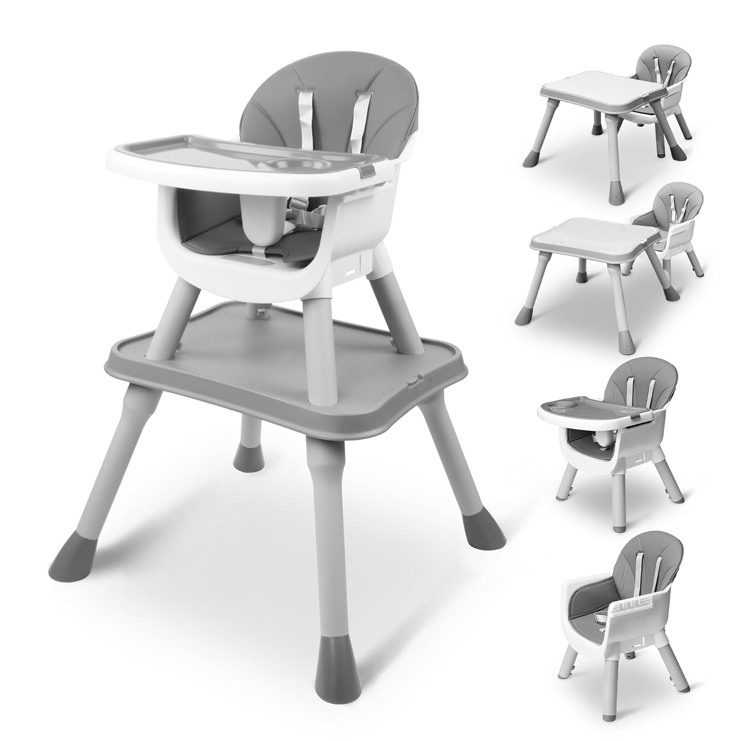 4 in 1 Baby High Chair with Removable Tray for Toddlers