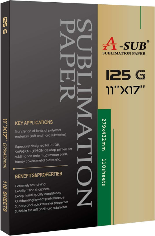 A-SUB Sublimation Paper 11x17 Inch for High-Quality Transfers